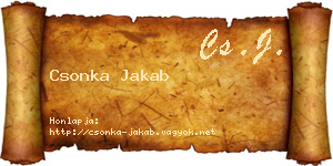 Csonka Jakab névjegykártya
